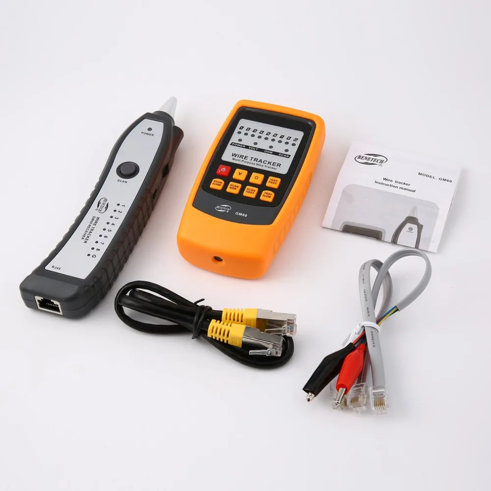 

Superior GM60 RJ11 RJ45 Multi-purpose Cable Led Transmitter Receiver Detector Functional Track Tracer Wires Cable Tester
