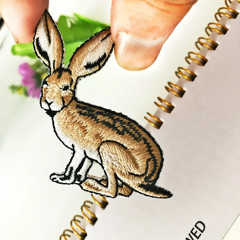 

Rabbit Embroideried Iron on Patch for Clothing Motif Applique Sewing Jacket Patches Clothes Stickers for Backpacks Animal Badges