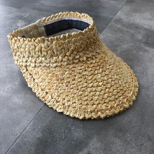 Новинка, однотонные соломенные вязаные кепки с козырьком ручной работы, женские кепки с полым верхом и широкими полями, шапка для путешествий, Солнцезащитная шляпа 56-58 см