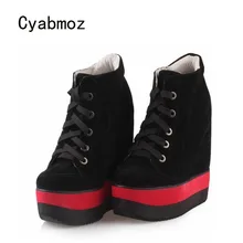 Cyabmoz Sexy Plataforma De salto Alto Fundo Grosso Mulheres Sapatos Mulher Altura Crescente Das Senhoras Sapatos Zapatos Mujer Tenis Feminino