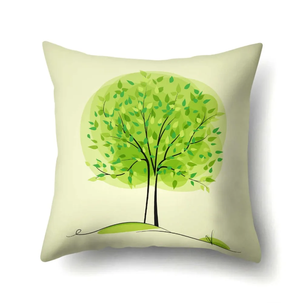 

Flower Tree Pattern Cotton Linen Throw Pillow Cushion Seat Car House Sofa Bed Decorative Pillowcase funda