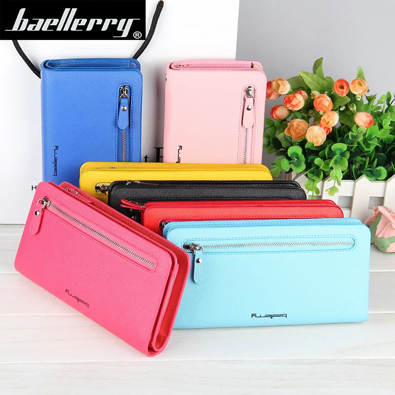 Women Wallets Leather Purse Long Zipper Casual Clutch Wallet Wristlet Portefeuille Carteira Feminina Monedero Solid Black Colors Women Wallets Leather Purse Long Zipper Casual Clutch Wallet Wristlet Portefeuille Carteira Feminina Monedero Solid Black Colors