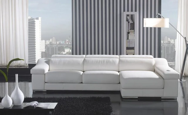 House Modern Sofa Top Grain Real Leather Couches L Shaped House Modern Sofa Top Grain Real Leather Couches L Shaped Sectional Corner Sofas Small Living