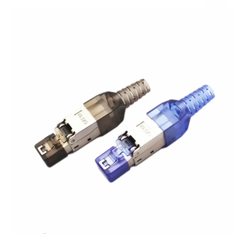 

6A free - hitting crystal head network connector seven types of fully shielded free - tool compression JT13