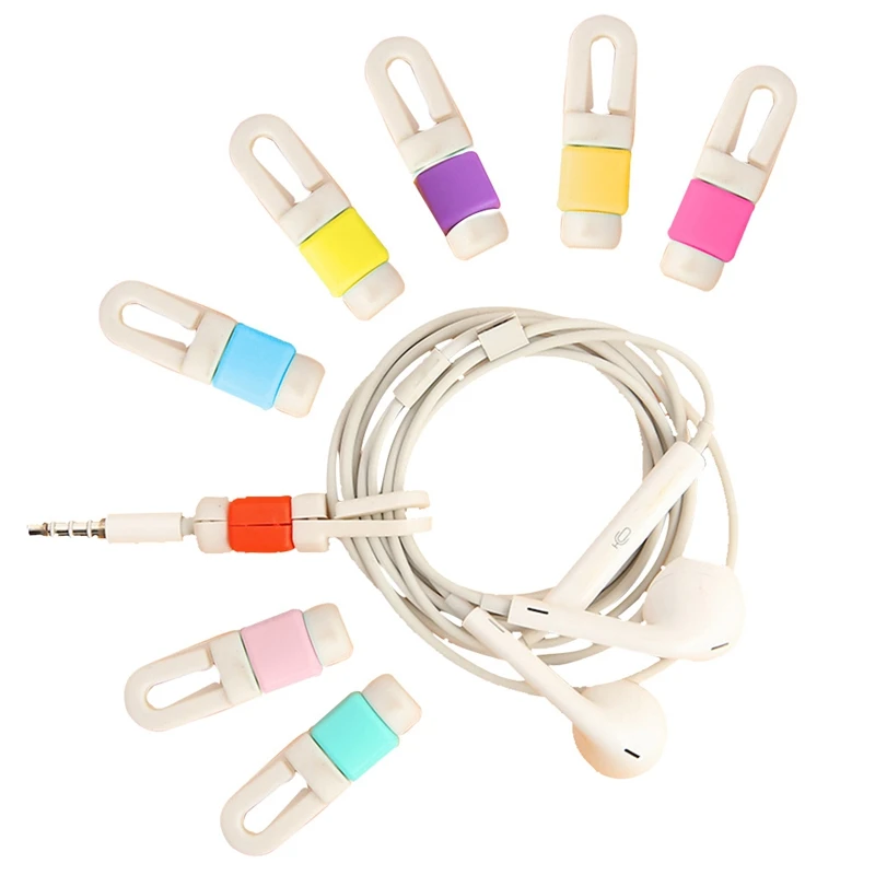 Wire Plug Earphone Cable Winder Cord Line 10pcs//pack Cable Bobbin Winder Clip