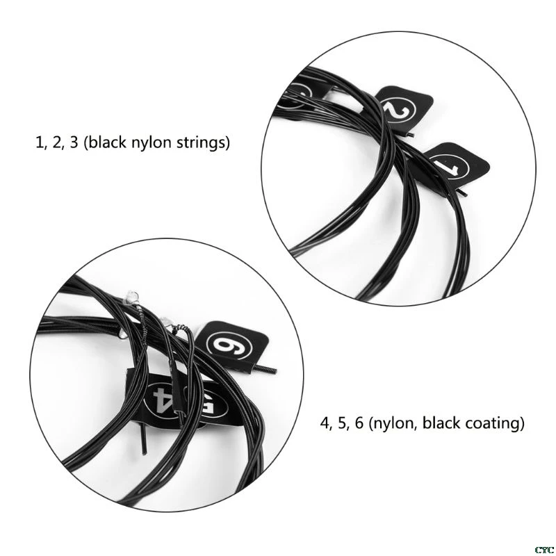 6pcs/set Nylon + 3% Polyester Classic Guitar Strings 028-045 Color Plated Wire electric guitar strings acoustic guitar strings classical guitar strings