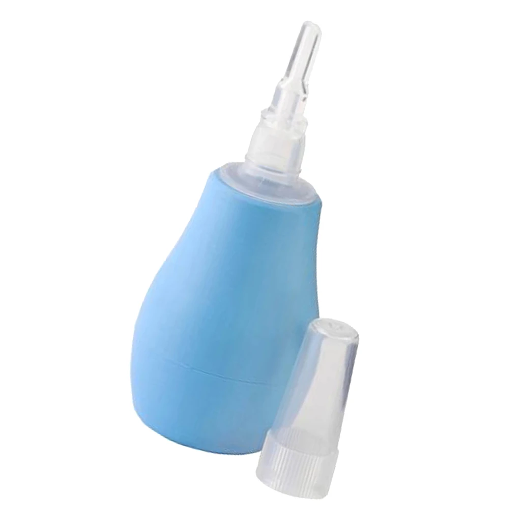 Infant Nasal Aspirator Vacuum Sucker Baby Nose Mucus Snot Cleaner Pump-Blue