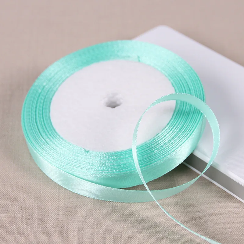 Aqua Green Silk Satin Ribbon Wedding Decorative Gift Wrap Accessories DIY Handmade Material 25Yards 6/10/15/20/25/40/50mm