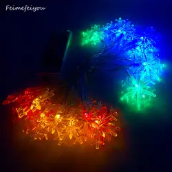 Feimefeiyou 20 светодиодный 2 * AA на батарейках светодиодный светодиодные снежные огни для рождественской гирлянды вечерние вечеринки Свадебные