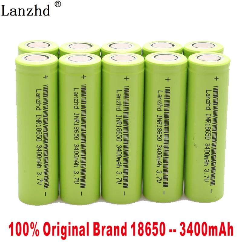 10 шт. INR18650 30A разряд Li ion 18650 перезаряжаемые батареи 3 7 в литиевые 3400 мАч