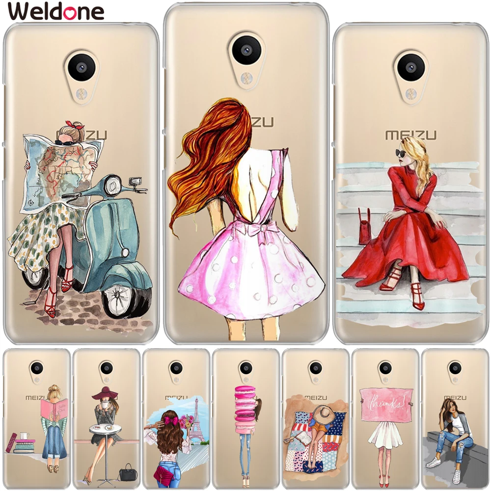 

Weldone New Arrival Fashion Girls Phone Case For Meizu M5s M3s M5C M5S M5 Mini M3 M5 M6 Note Pro6 U10 U20 Case Cover Etui