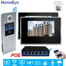 720P WiFi IP Video Door Phone Intercom Video Door Bell Access Control System Password/RFID Card iOS Android APP 7'' Touch Screen metal password finger print door access control system