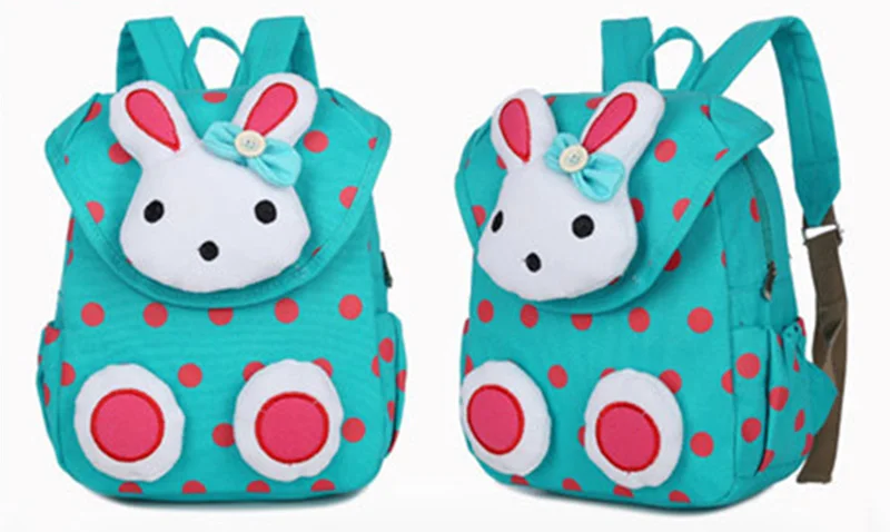 Милый кролик малыша рюкзак Softback холст школьный подарки для детей детский сад для девочек школьная сумка ранец Книга сумка Mochila