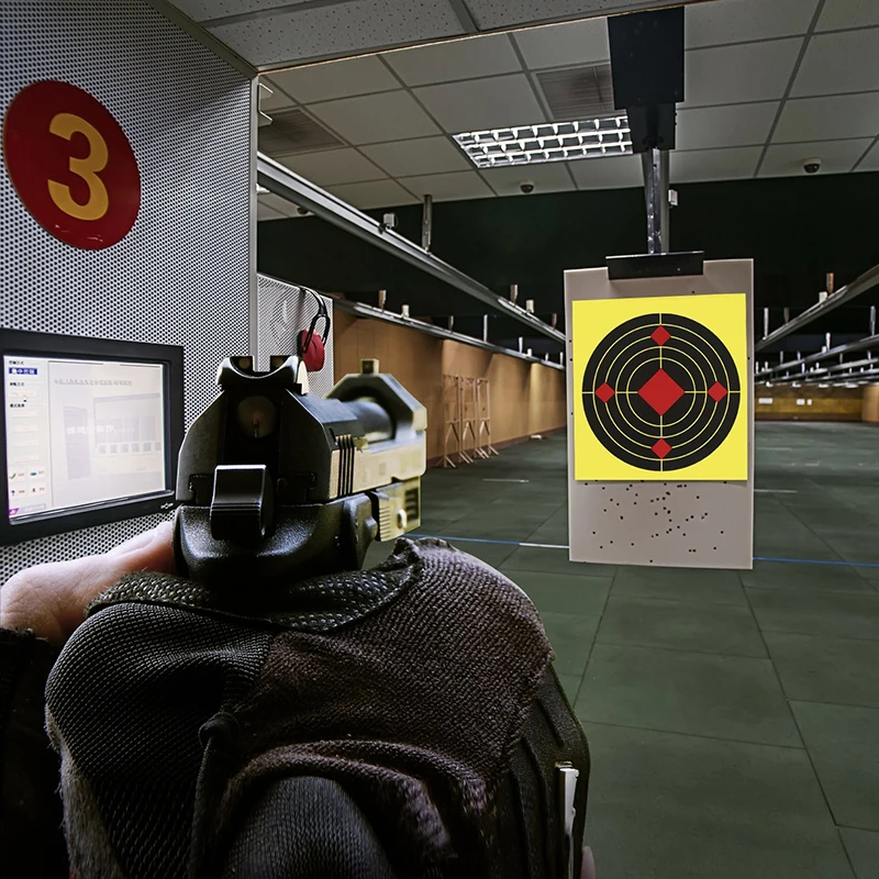 Cibles de tir - Cibles à éclaboussures autocollantes avec impact jaune  fluorescent - Cibles en papier pour tir à la carabine, pistolet Bb, plomb,  arc de tir à l'arc