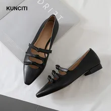 KUNCITI/ балетки на плоской подошве новые кожаные тонкие туфли с квадратным носком и бантом женские мокасины из натуральной кожи высокого качества; F9134