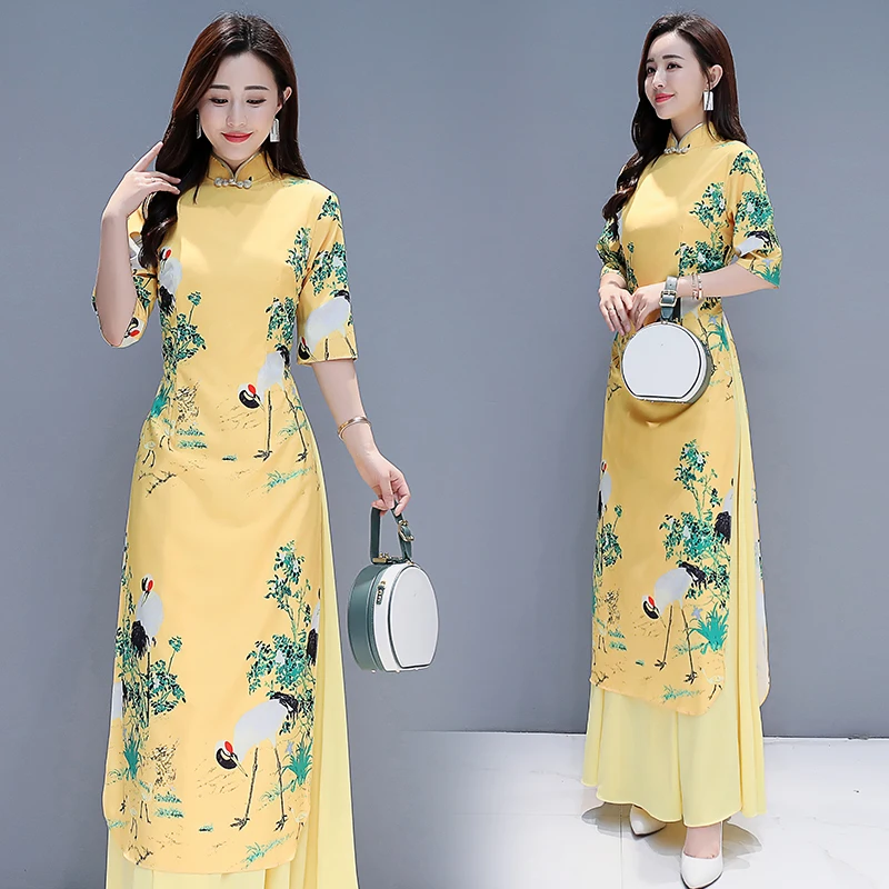 aodai вьетнамская одежда cheongsam qipao китайское платье вьетнамское традиционное платье элегантное современное женское aodai ao dai