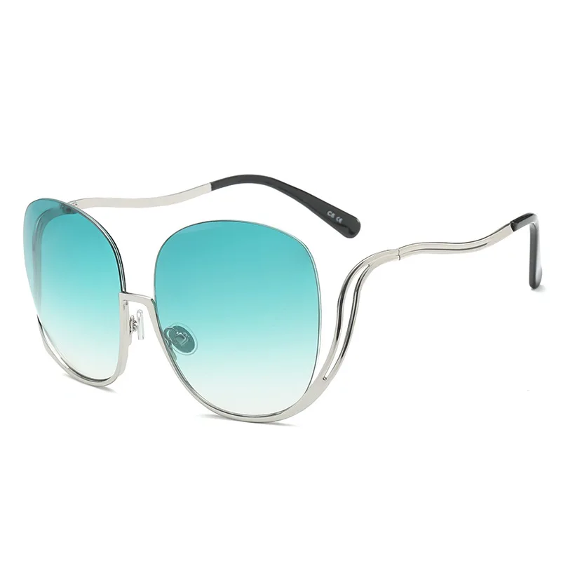SIMPRECT, негабаритные солнцезащитные очки для женщин,, высокое качество, металлические, большие, квадратные, солнцезащитные очки, модные, Ретро стиль, UV400, градиентные, зеркальные, Gafas - Цвет линз: C6