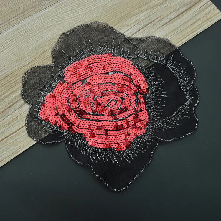 Eugen Sequin rose embroidered cloth stickers cartoon large sequins