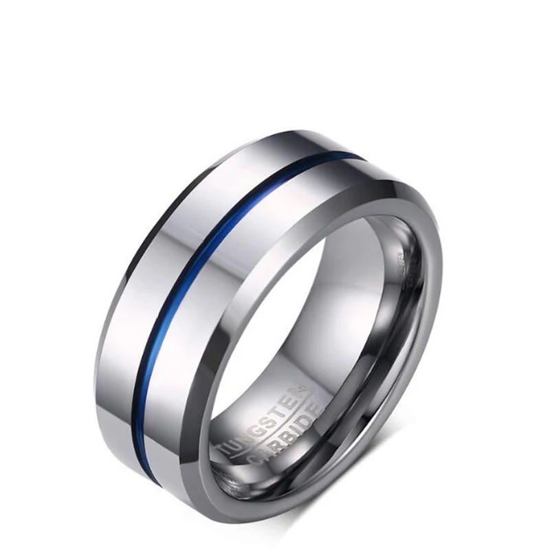 100% Tungsten Carbide Rings for Men 8mm Width Top Quality Male Wedding Jewelry Hot Sales USA | Украшения и аксессуары