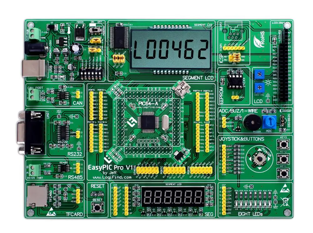 

easyPIC Pro Learning development board dsPIC PIC32 PIC24 with dsPIC33FJ128MC706