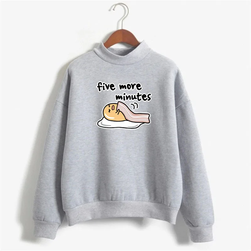 Японская Толстовка harajuku kawaii gudetama с принтом Женская Оверсайз в виде ленивых яиц