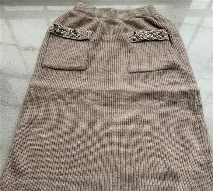 Cashmere knitted suits with skirt for women 6