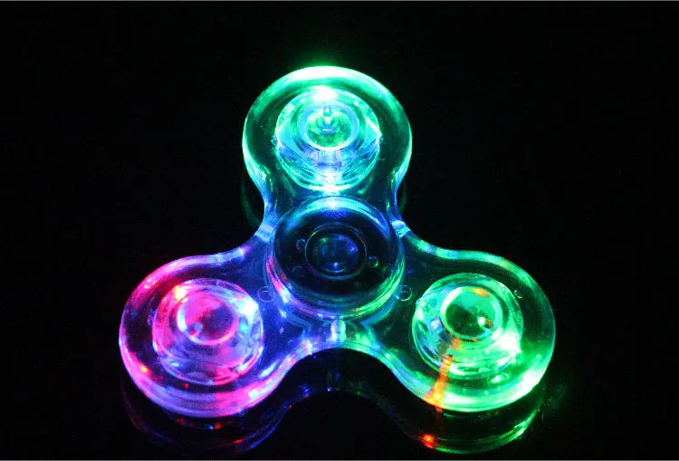 

Creative Luminous LED Light Hand Top Spinners Transparent Pattern Changes Hand Spinner Golw in the Dark Stress Relief Toys Kids