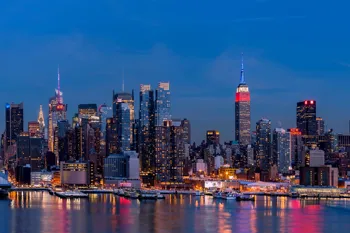 

Home decoration New York Empire State Building City Night Scene Silk Fabric Poster Print 570FJ