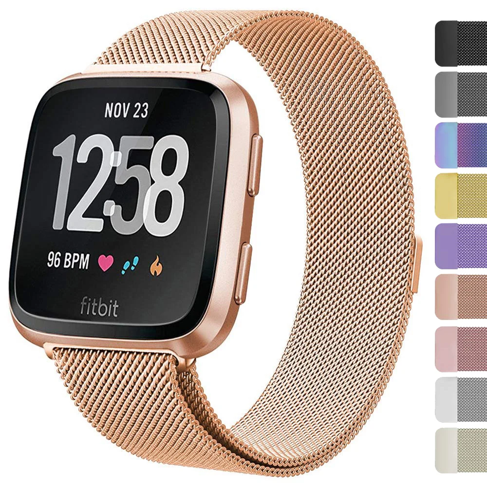 Металлический ремешок из нержавеющей стали для умных часов Fitbit Versa Миланская