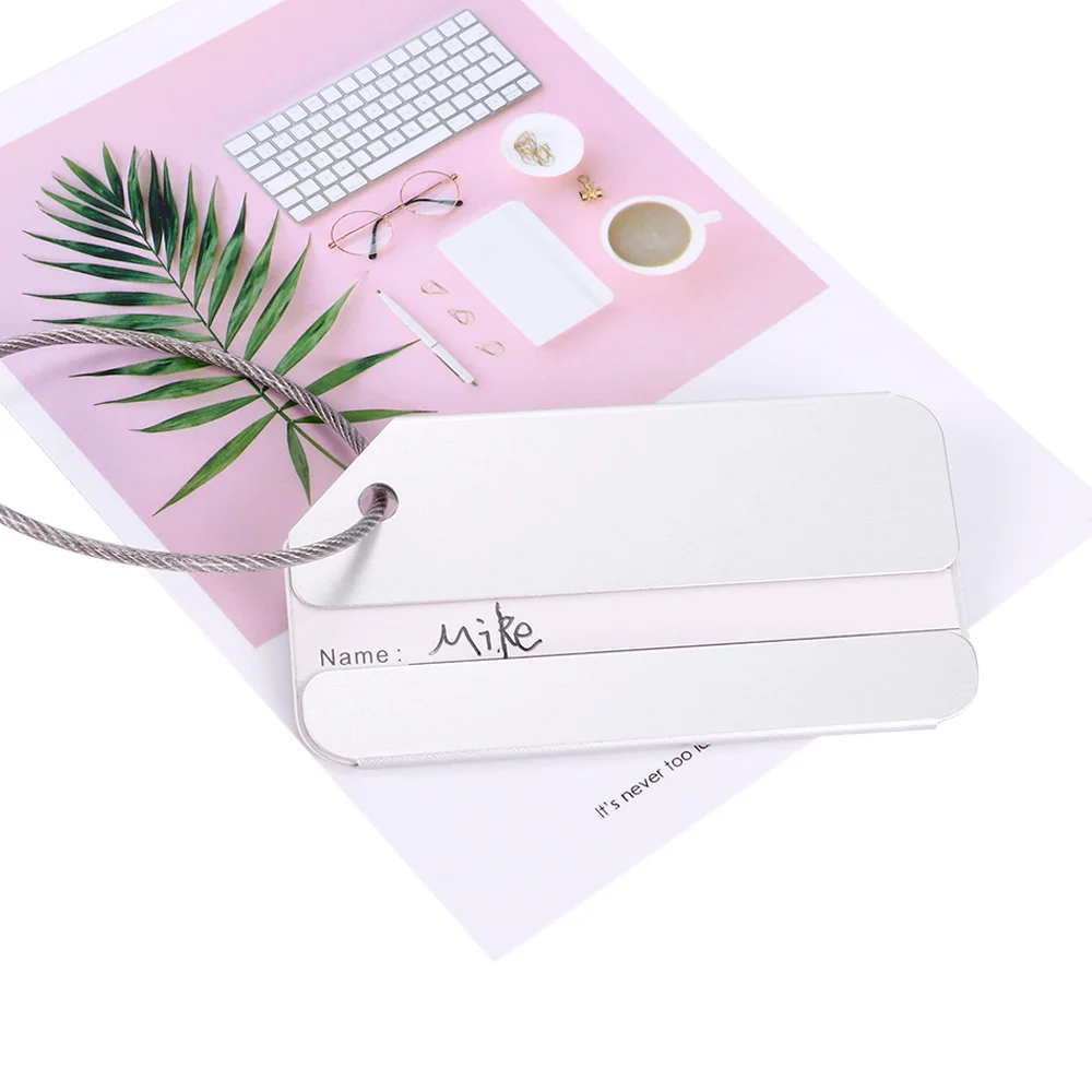 

1PC Silver Color Aluminum Alloy Address Luggage Tag ID Suitcase Identity Address Name Labels Travel Accessories Luggage Board