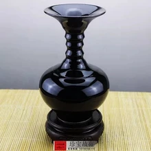 Античный фарфор, Цзиндэчжэнь черные глянцевые, широкий рот ваза украшения