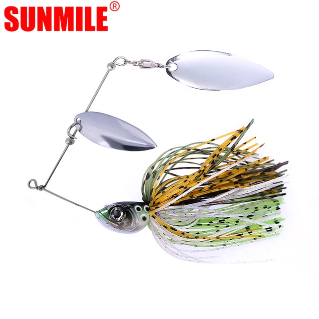 US $3.15 SUNMILE Fishing Spinnerbait Lures 14g Double Willow Blade Spinner Baits for Bass Pike Tiger Muskie 