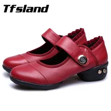 Tfsland/Женская дышащая мягкая кожаная танцевальная обувь; обувь в стиле джаз, хип-хоп; женские кроссовки для сальсы; Рождественский подарок; большой размер 41