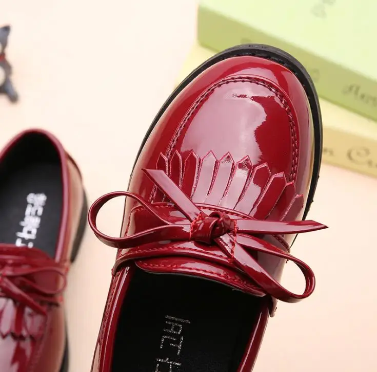 Skup HaoChengJiaDe nowe dzieci skórzane buty ślubne buty dla dziewczynek marki dzieci czarne buty ślubne chłopcy formalne trampki na koturnie płaskie