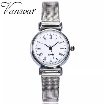 

Drop Shipping Women Stainless Steel Wristwatches Ladies Silver Mesh Band Quartz Watches Relogio Feminino Hot Sale