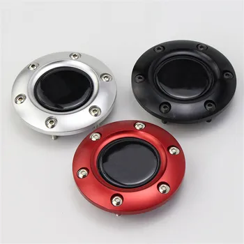 

Durable Silver & Carbon Fiber Racing Car Steering Wheel Horn Button Cover With logo