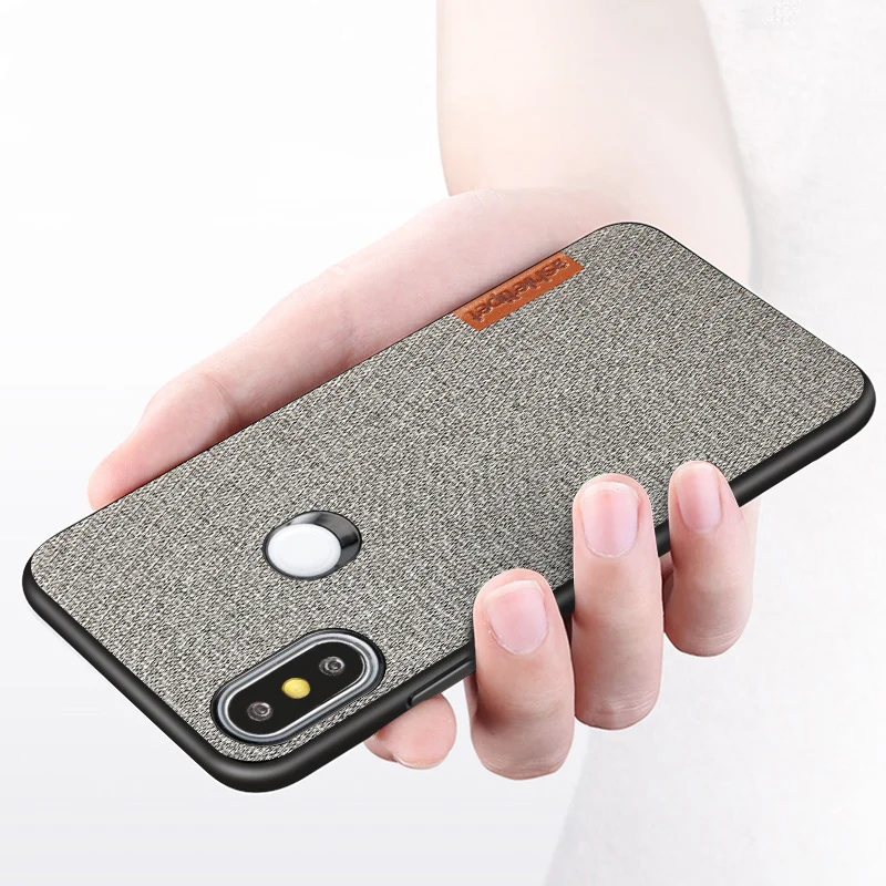 

Solid color Anti-fall phone case for redmi note 7 Ultra-thin Fingerprint hole canvas protective case for xiaomi mi 8 lite