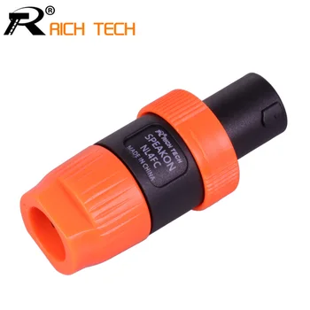 

10pcs/lot Speakon 4Pin Plug Speaker Cable Connectors 4 Pole Powercon Plug Male Audio Connector orange