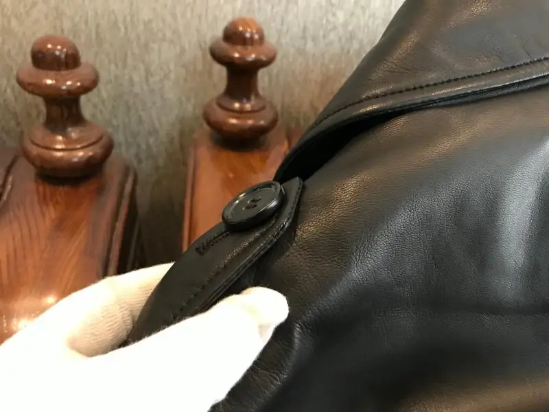 Clearance So tender!Only 37 pieces!Exported to Japan!Italy without coating lamb skin leather leather male long windbreaker 15