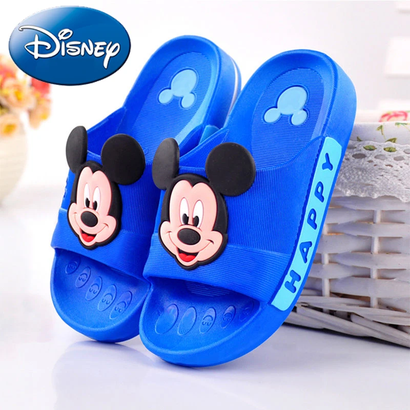 Disney/обувь; Новинка года; детские шлепанцы с Микки; Домашние Нескользящие Детские сандалии с мягкой подошвой для мальчиков и девочек