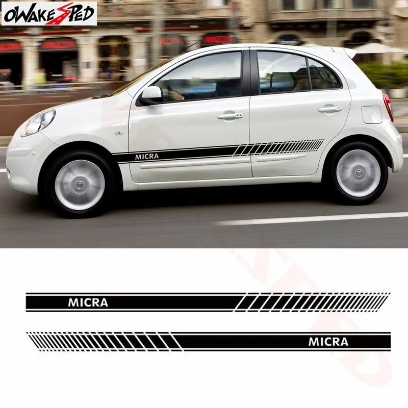 

Car Styling For Nissan Micra Auto Body Sticker Side Skirt Customized Decor Decals Auto External Accessories Stickers