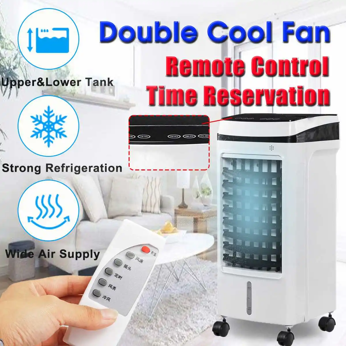 

Home Portable Air Conditioner Air Cooler Fan Humidifier Timed Exhaust Fan Floor Fan Mobile Mimi Air Conditioner Fan w/Remote