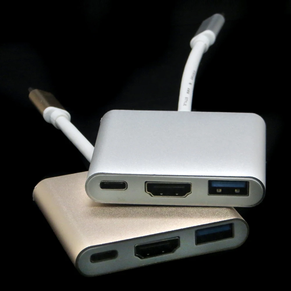 3 в 1 USB Type C к HDMI цифровой AV &amp OTG Женский адаптер зарядного устройства для 12 &quotApple New