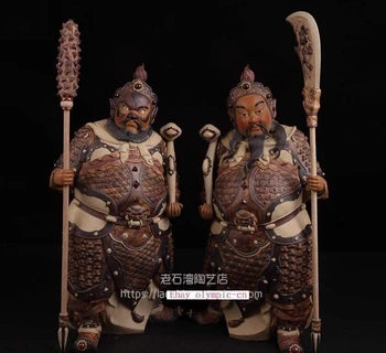 

22'' china porcelain Ceramic Art pottery pair folk home fengshui door-god statue