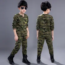 Детские камуфляжные комплекты с длинными рукавами для мальчиков и девочек; сезон весна-осень; военная форма спецназа; Спортивный костюм для маленьких детей; 2 предмета; X47