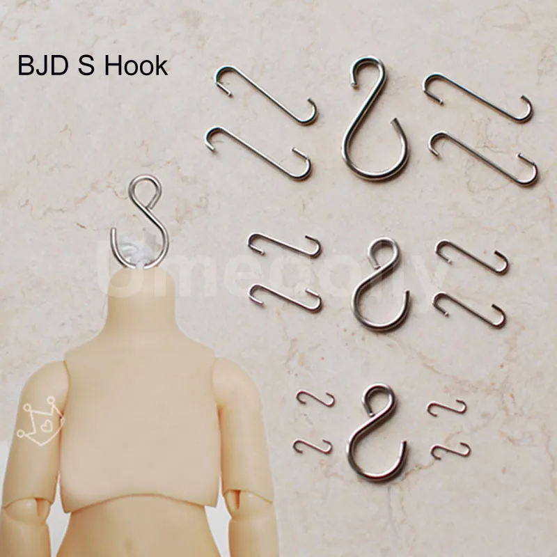 

5PCS/SET 1/3 1/4 1/6 1/8 BJD S hook for BJD/SD Doll Hands, Feet, Head Connection Hooks Doll Accessories