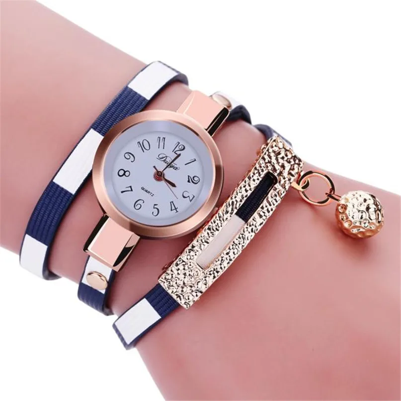 Модное женское очаровательное обертывание вокруг кожаных кварцевых наручных часов женские часы с браслетом женские часы relogio feminino