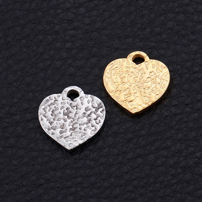 

5Pcs/Lot 14*15mm Stainless Steel Love Heart Charms Pendant For DIY Necklace Jewelry Making Finding Accessories