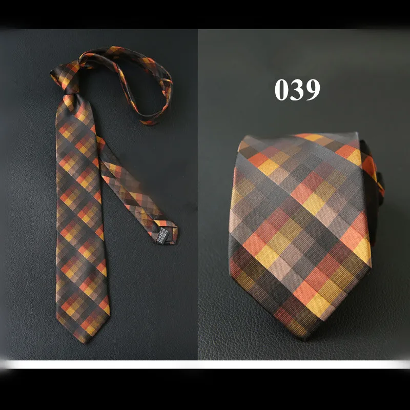 Модный взрыв британский стиль мужские 7 см аксессуары для галстуков деловой повседневный костюм окрашенный пряжей жаккардовый галстук свадебный полосатый галстук - Цвет: 039