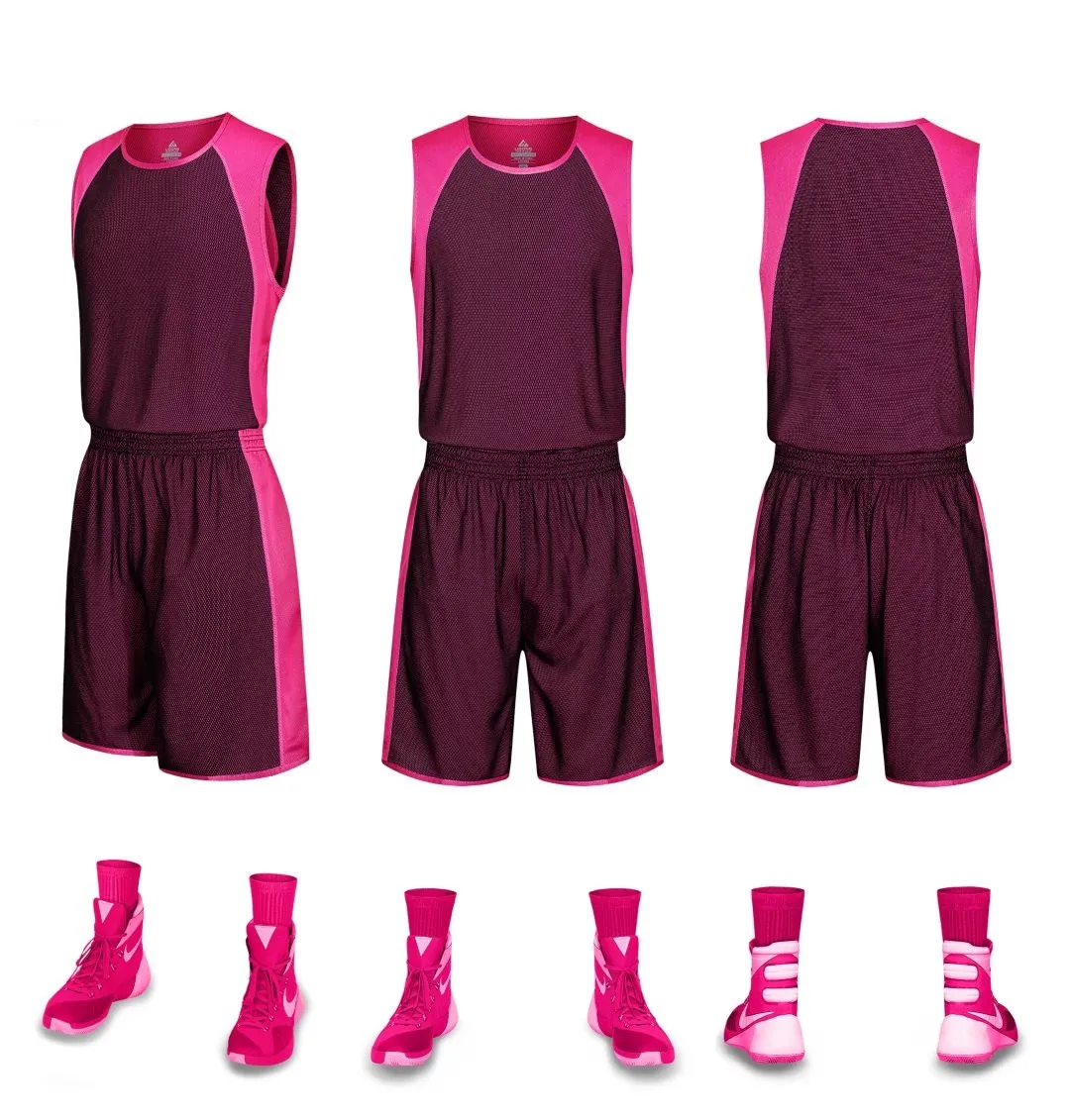 LiDong, новинка, двухсторонние баскетбольные майки, спортивная форма, командные тренировочные комплекты, двухсторонние, 8 цветов, сделай сам, на заказ, доступны 802 - Цвет: rose